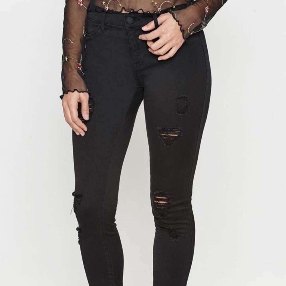 Pacsun Black Slashed Jeggings